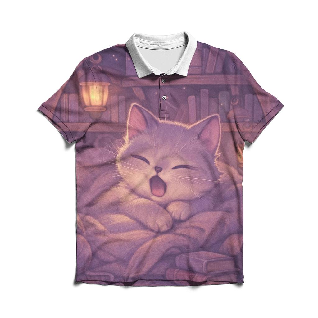 Lavender Library Blanket Purrs casual sports polo shirts