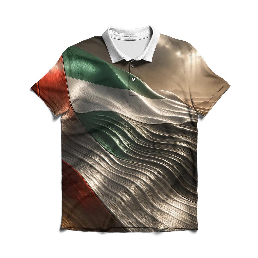 Metal Dunes Flag Of United Arab Emirates embroidered polo tops