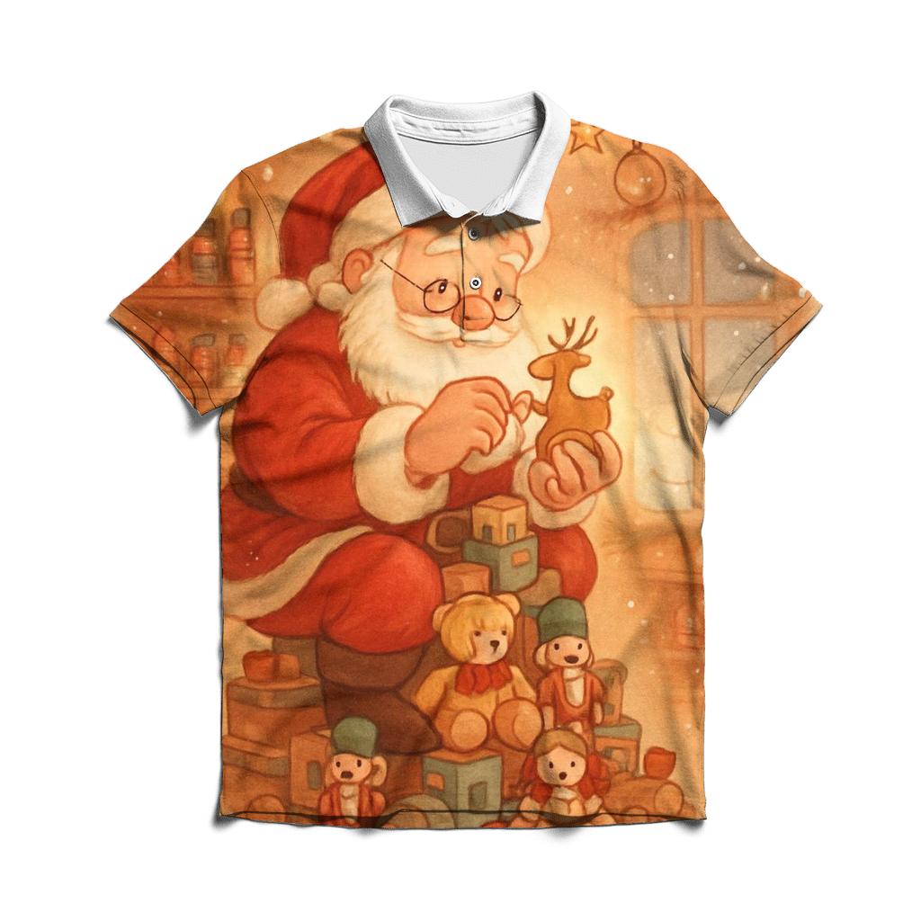 Storybook Clockwork Workshop Santa classic pique polos