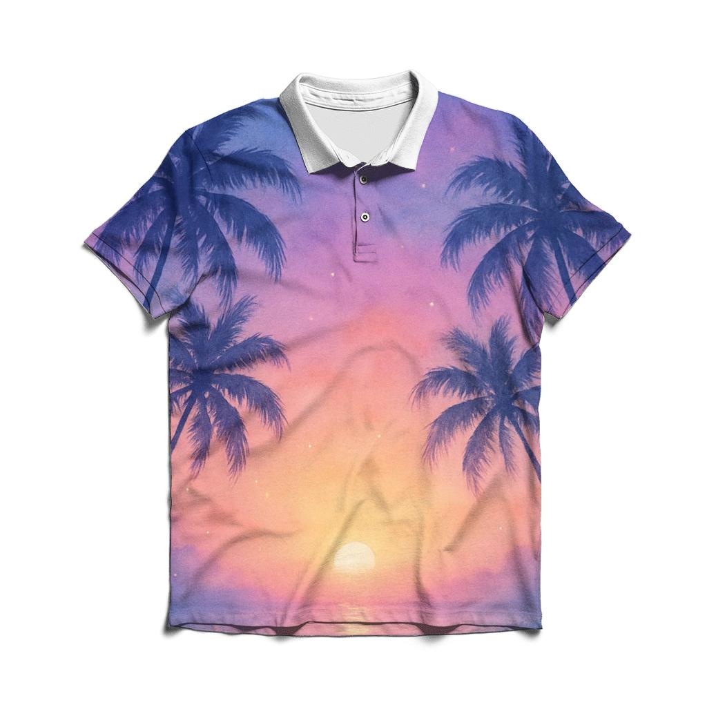 Lavender Shoreline Daydream designer slim fit polos