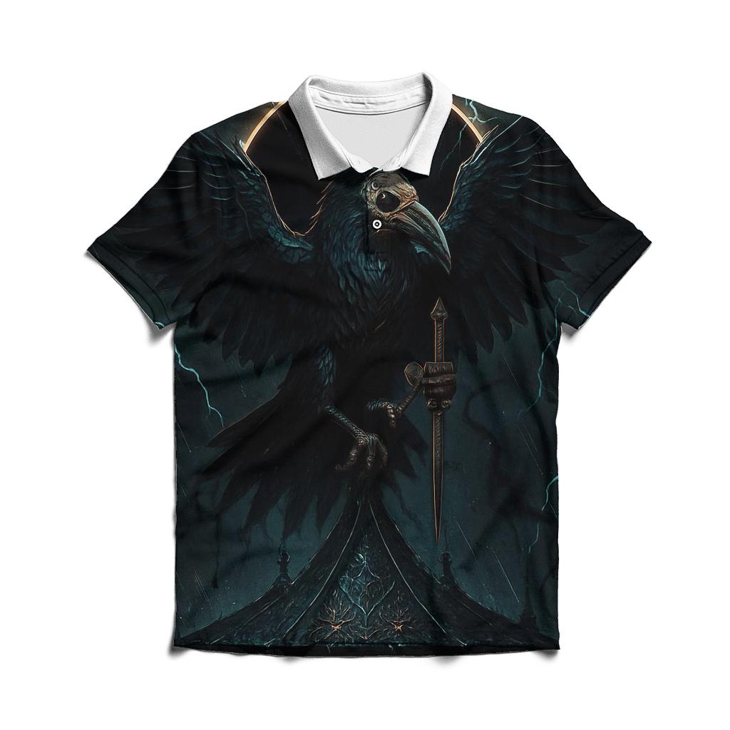 Raven Of The Iron Eclipse premium cotton polo shirts
