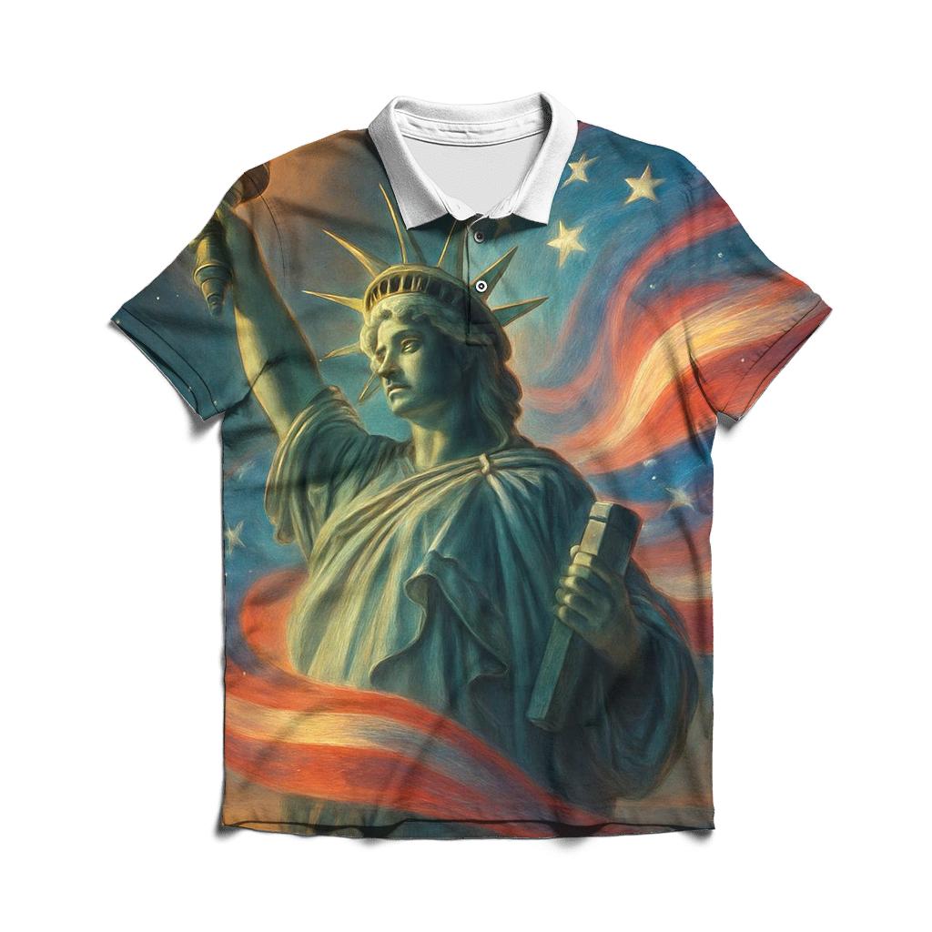 Liberty Torch Aurora Wrap custom polo shirts