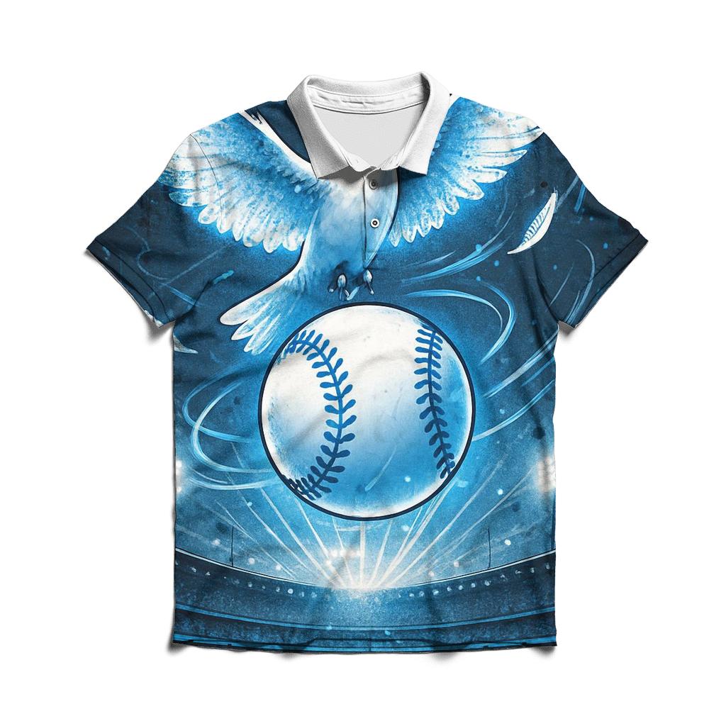 Sky Guardian Dove Over Stadium Lights premium cotton polo shirts