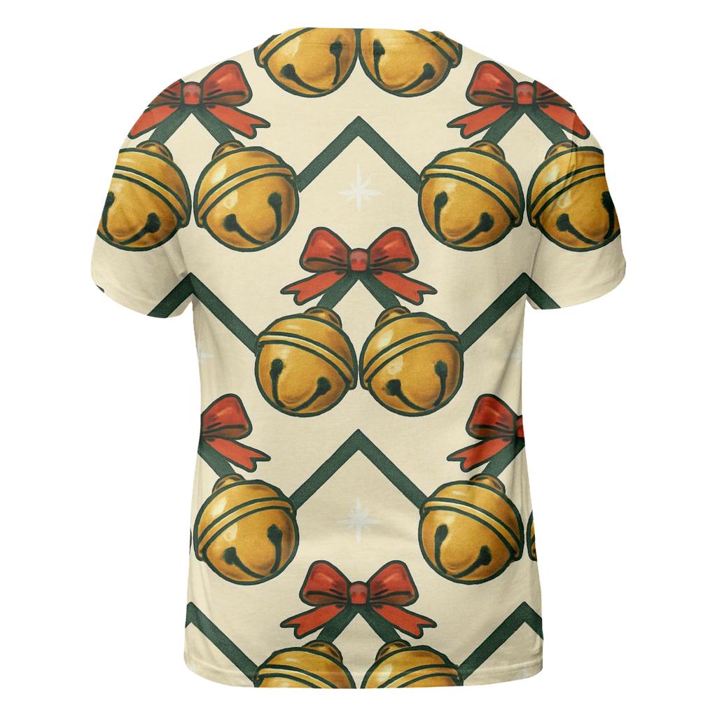 Golden Bell Chevron Parade On Warm Ivory Background unique graphic print tees