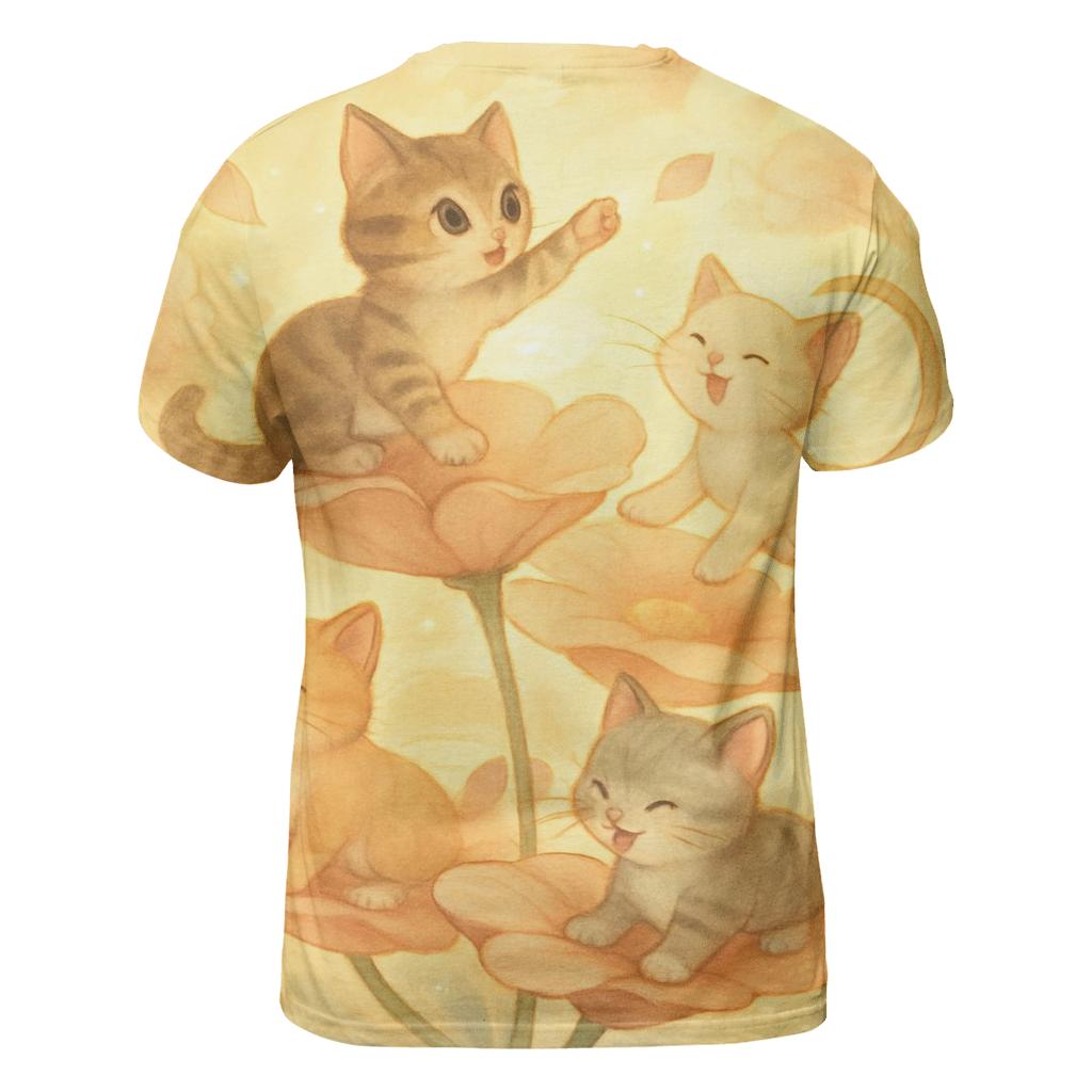 Sunrise Petal Carousel Cats trendy printed shirt styles
