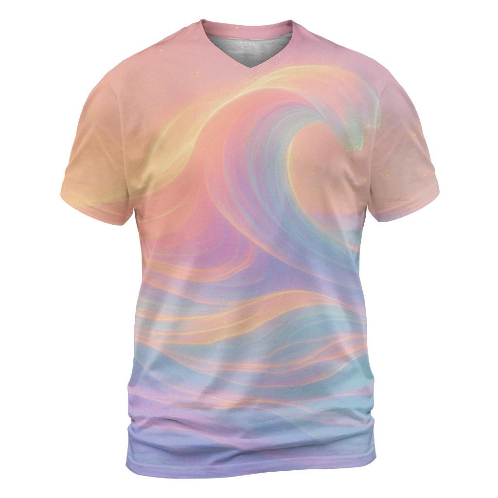 Luminous Tidal Mirage artistic all-over print tops