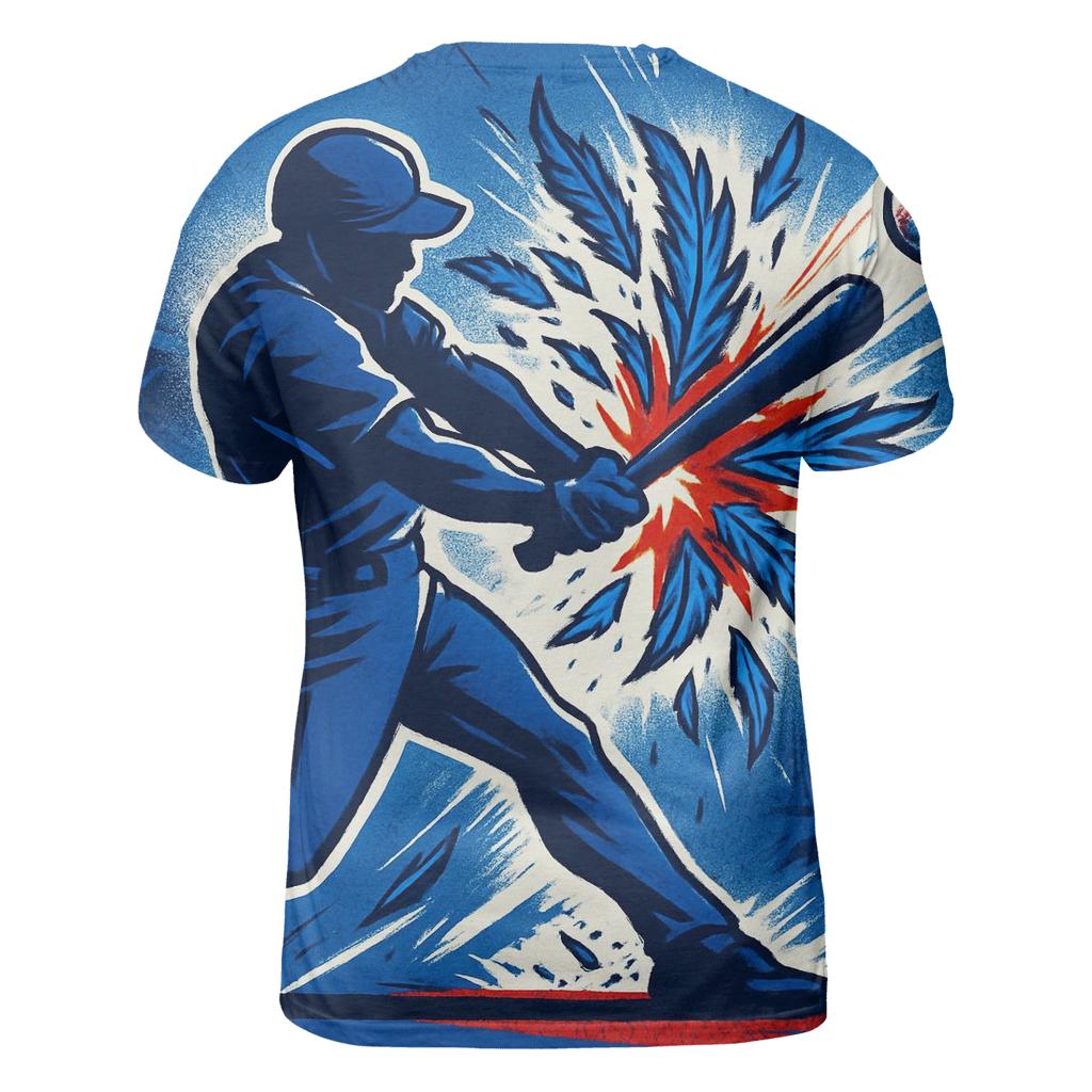 Featherstorm Swing With Blue Jays Power vibrant all-over design tees