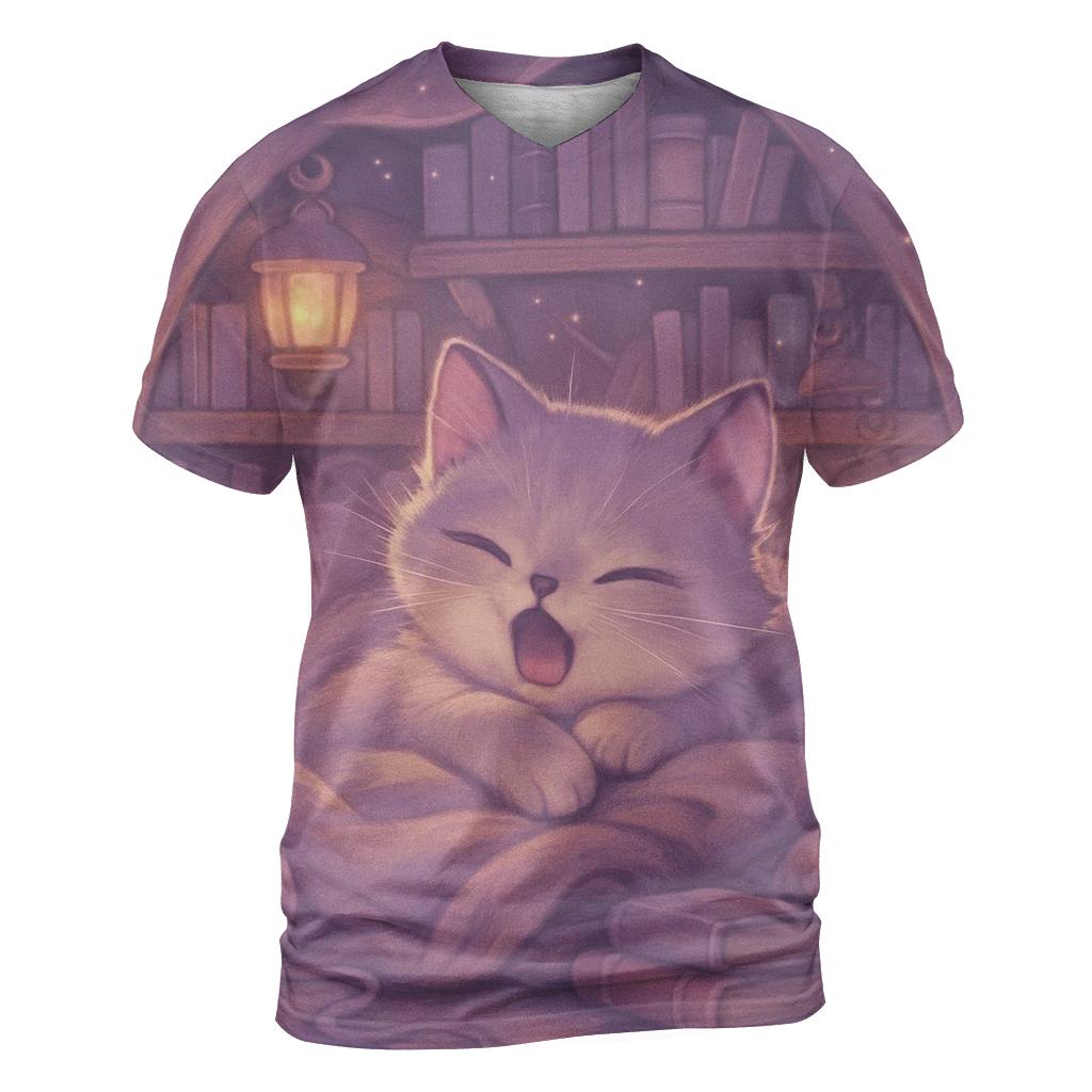 Lavender Library Blanket Purrs designer pattern shirts