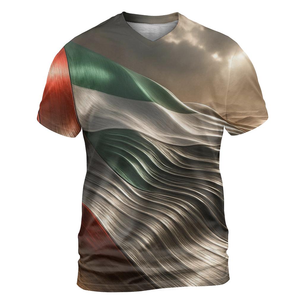 Metal Dunes Flag Of United Arab Emirates trendy printed shirt styles