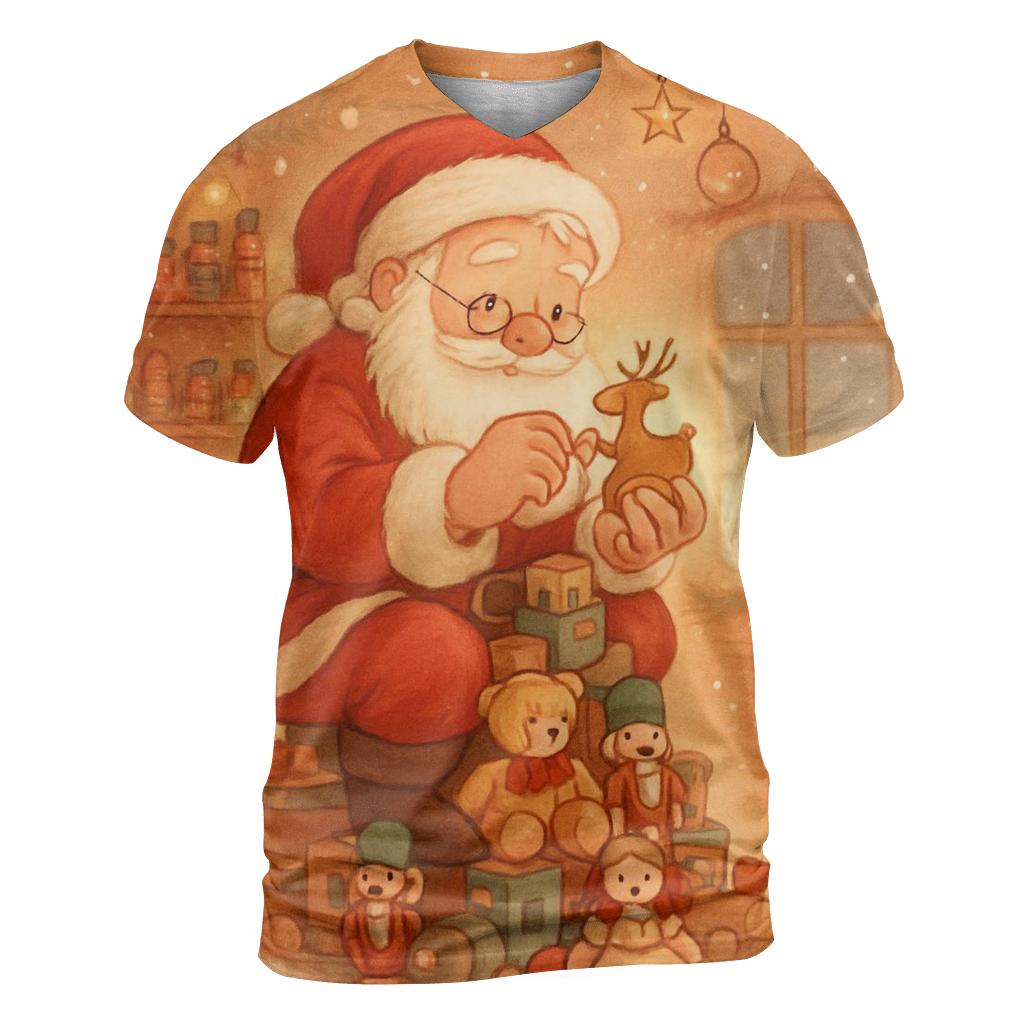 Storybook Clockwork Workshop Santa designer pattern shirts