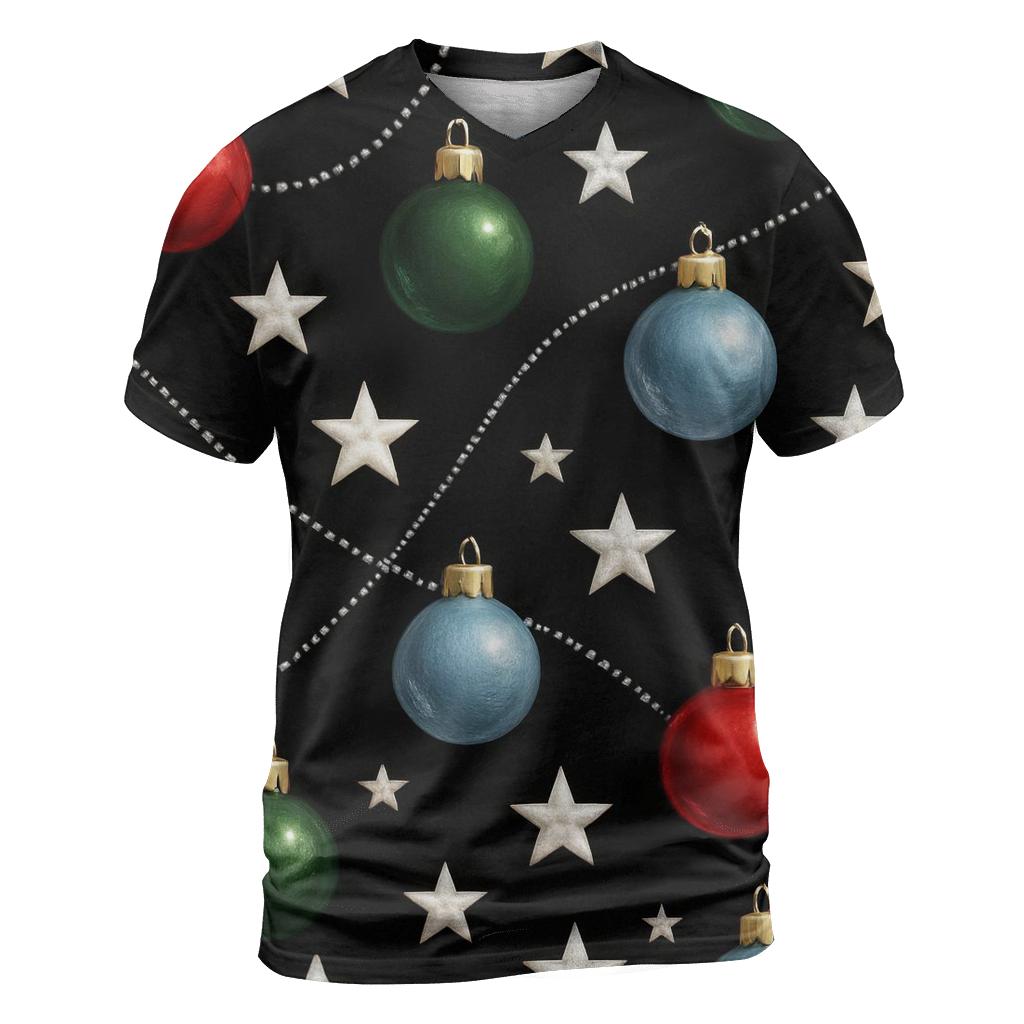 Star And Ornament Constellation Scatter On Black Background creative print fashion shirts