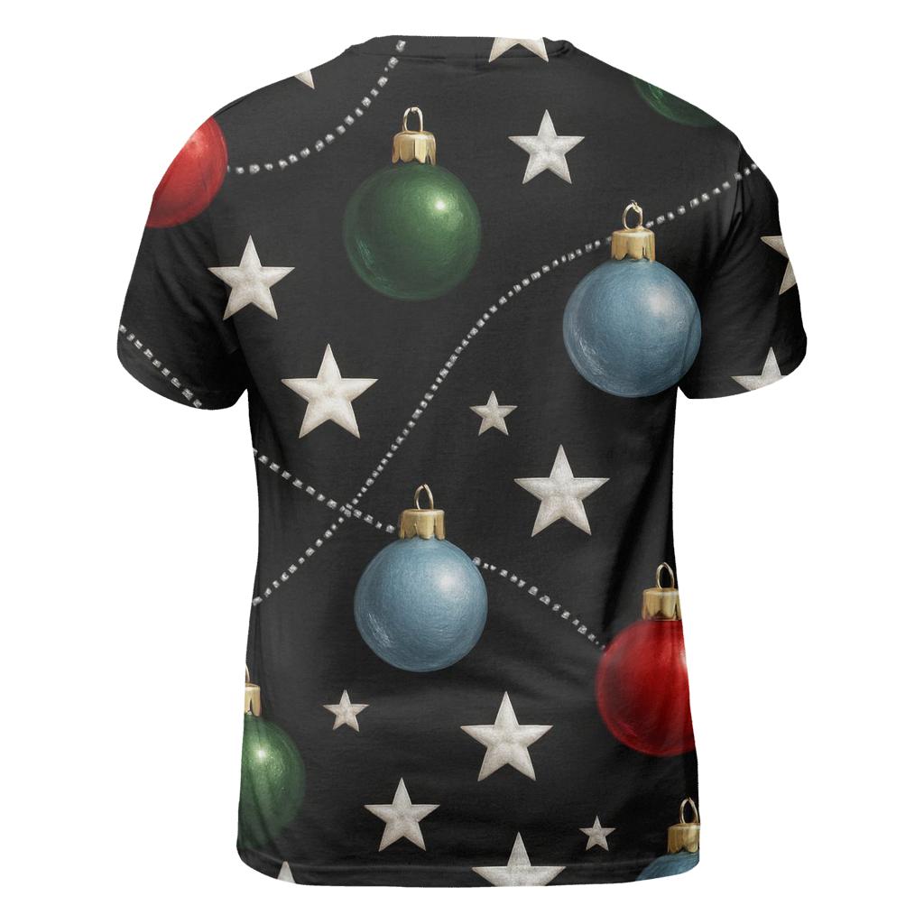 Star And Ornament Constellation Scatter On Black Background creative print fashion shirts
