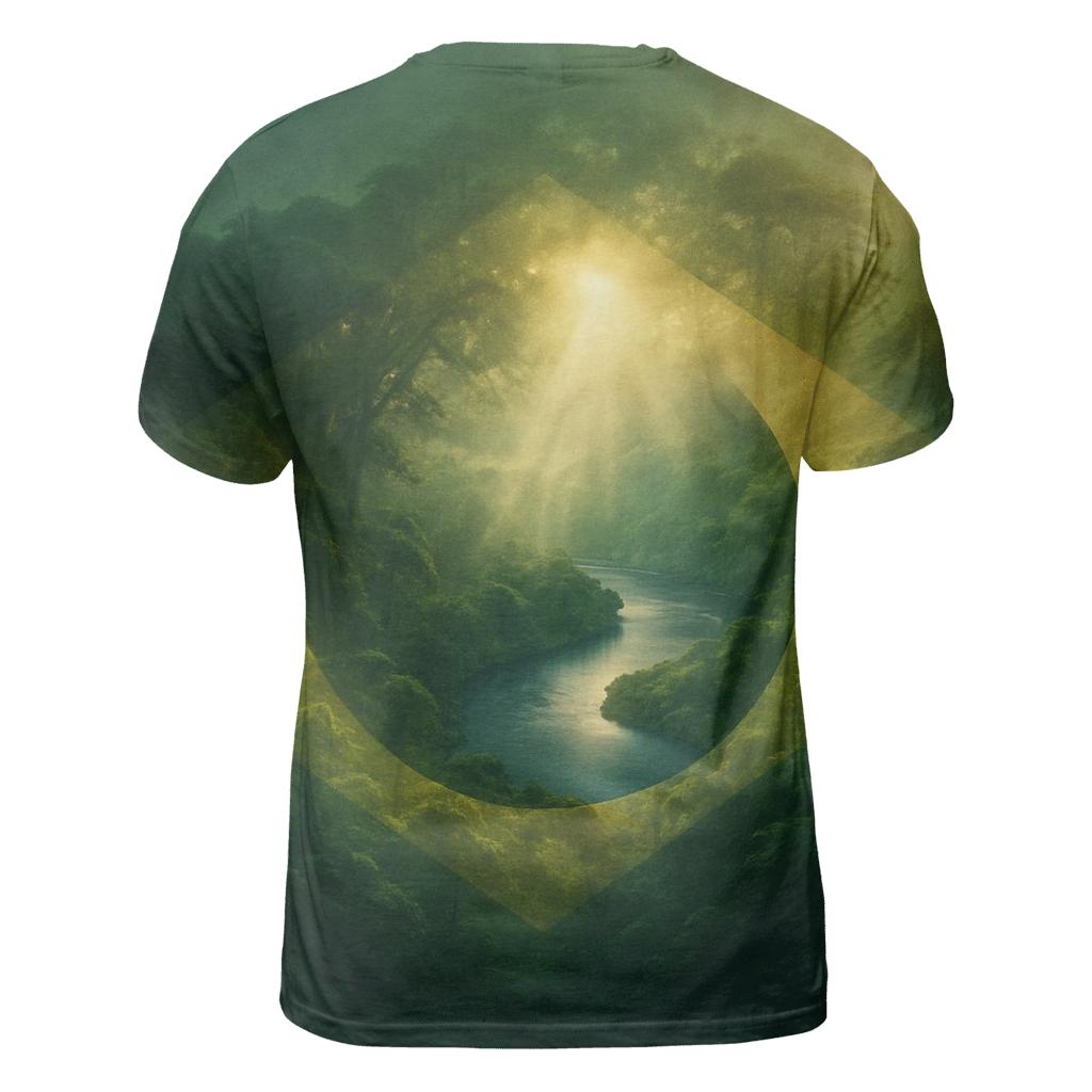 Landmark Double Exposure Flag Of Brazil vibrant all-over design tees