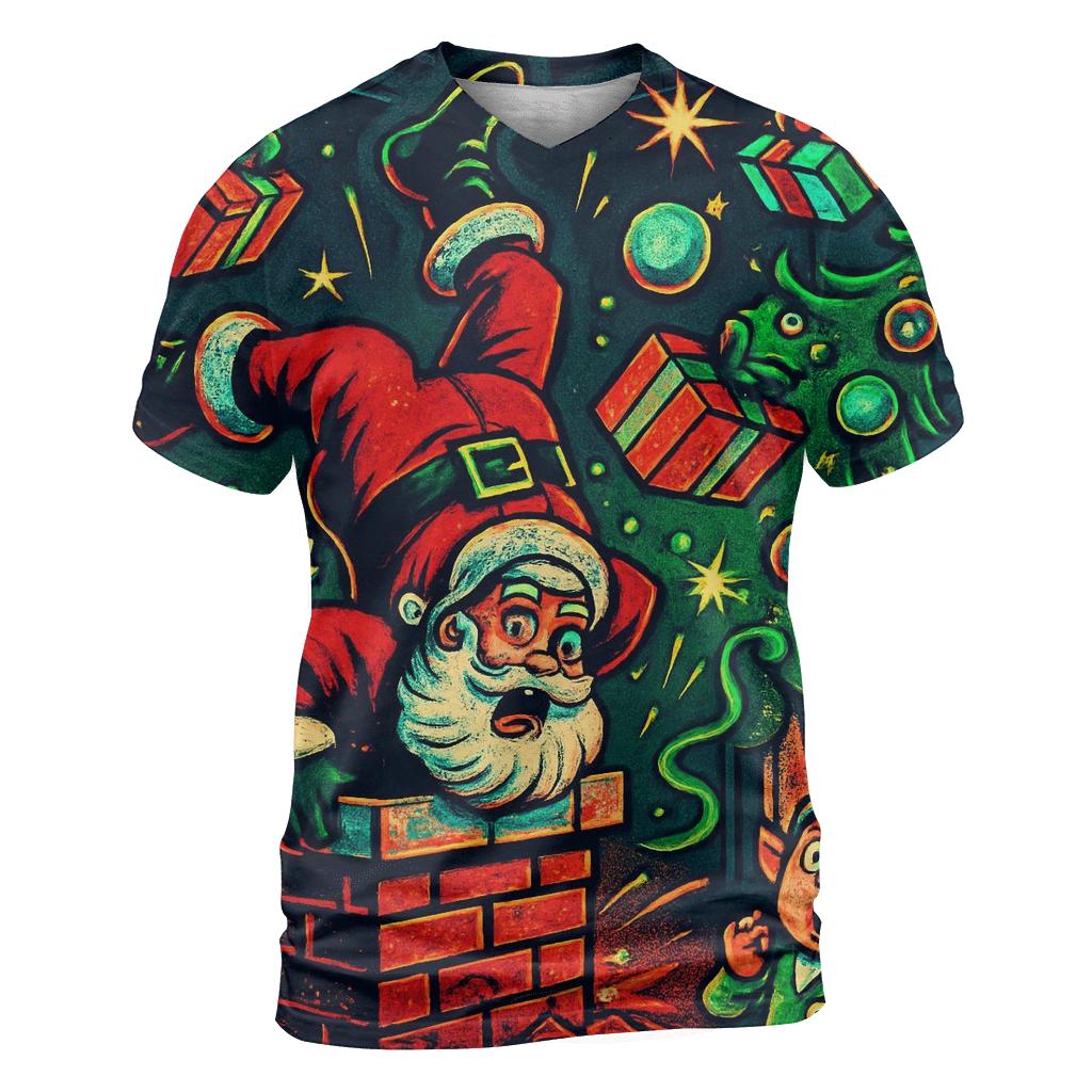 Santa Chimney Pinball Mishap personalized full print shirts