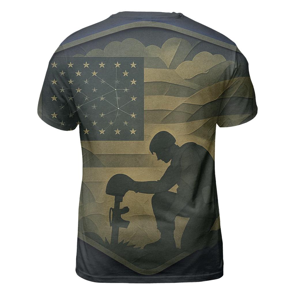 Constellation Flag Camouflage Collage Of Service artistic all-over print tops