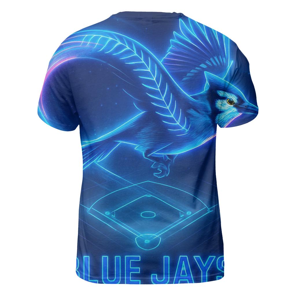 Neon Flight Path Of Blue Jays trendy printed shirt styles
