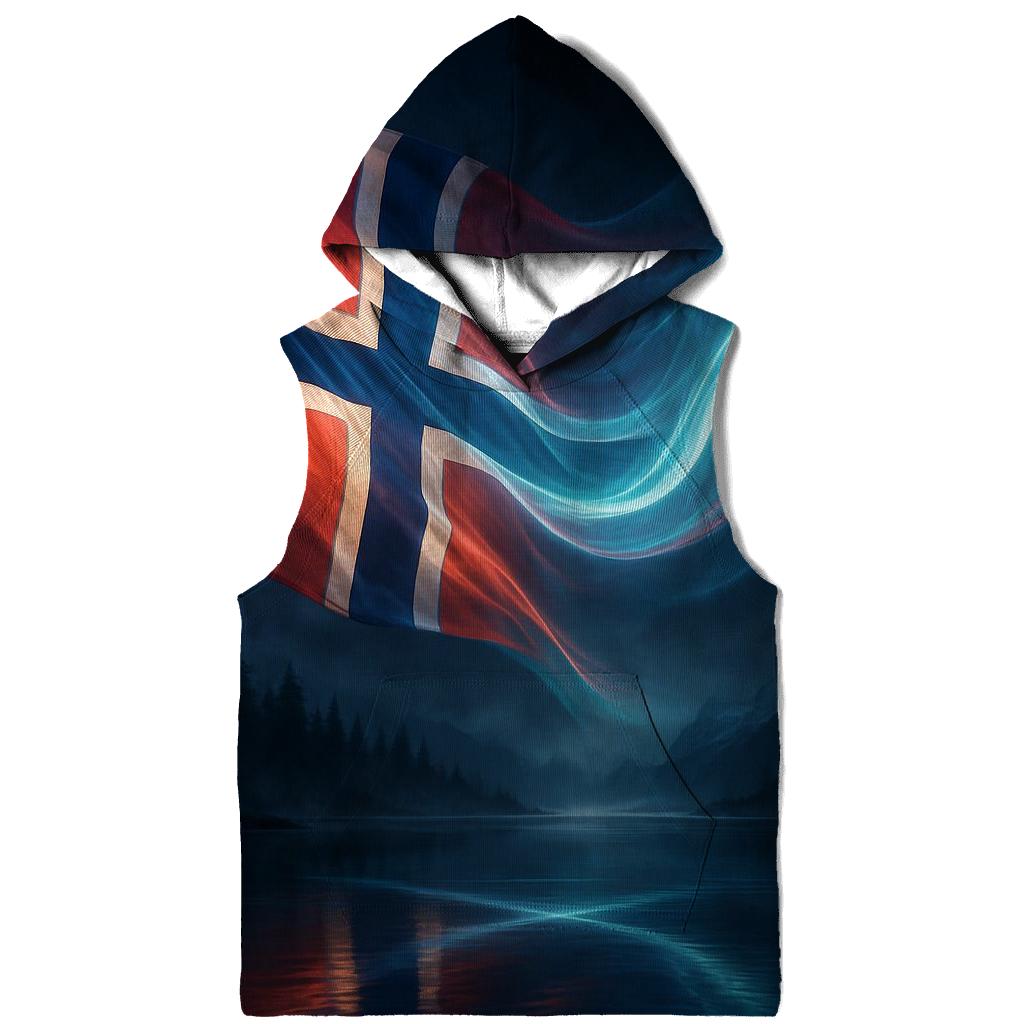 Aurora Fjord Flag Of Norway premium hoodies