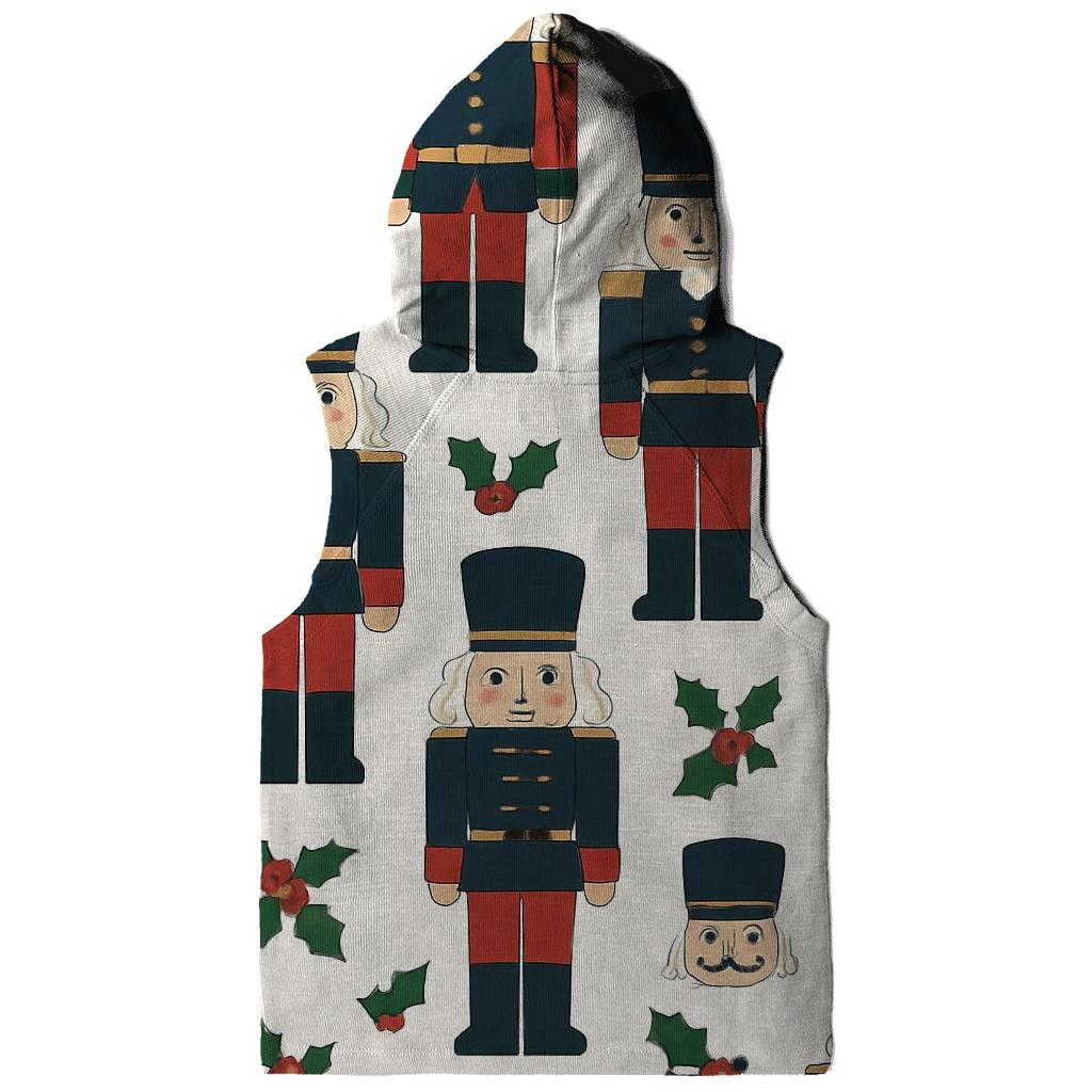 Nutcracker Toy Soldier Grid On Snow White Background premium hoodies