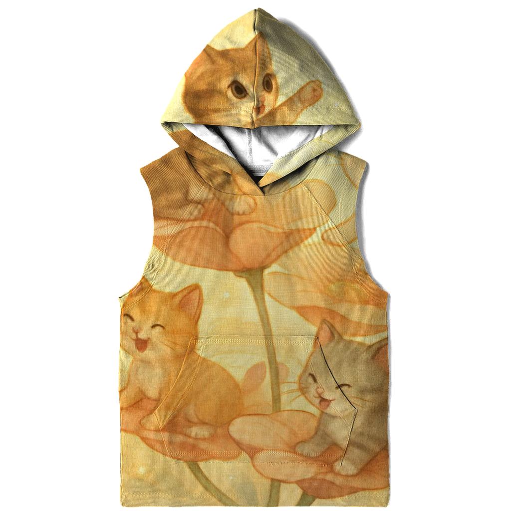Sunrise Petal Carousel Cats zip-up hoodies