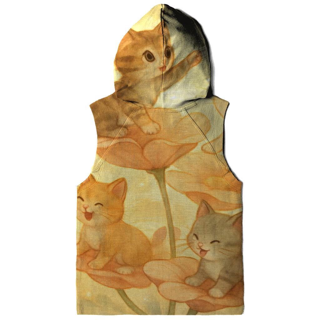 Sunrise Petal Carousel Cats zip-up hoodies