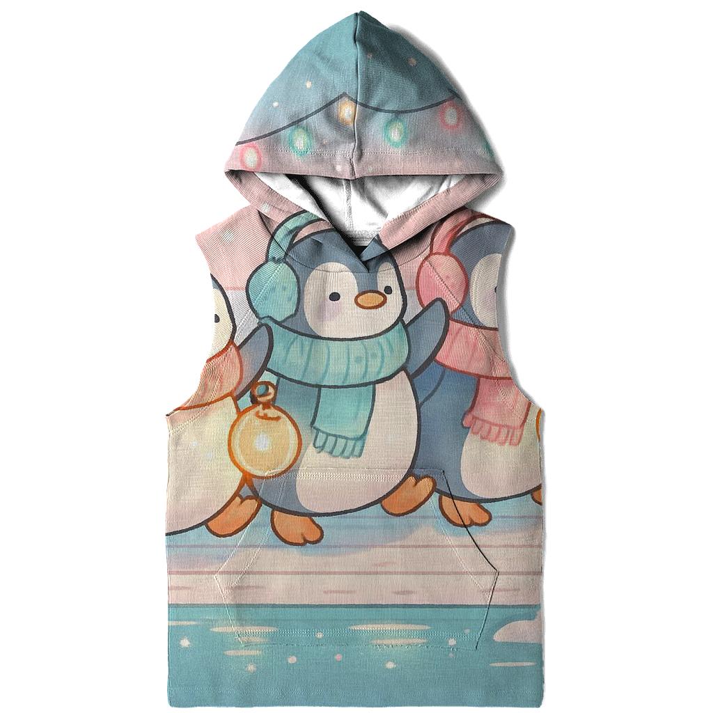 Penguin Parade Bubble Lights printed hoodies