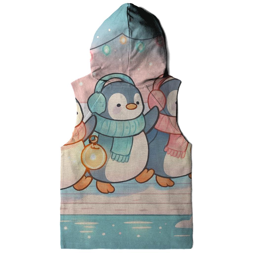 Penguin Parade Bubble Lights printed hoodies