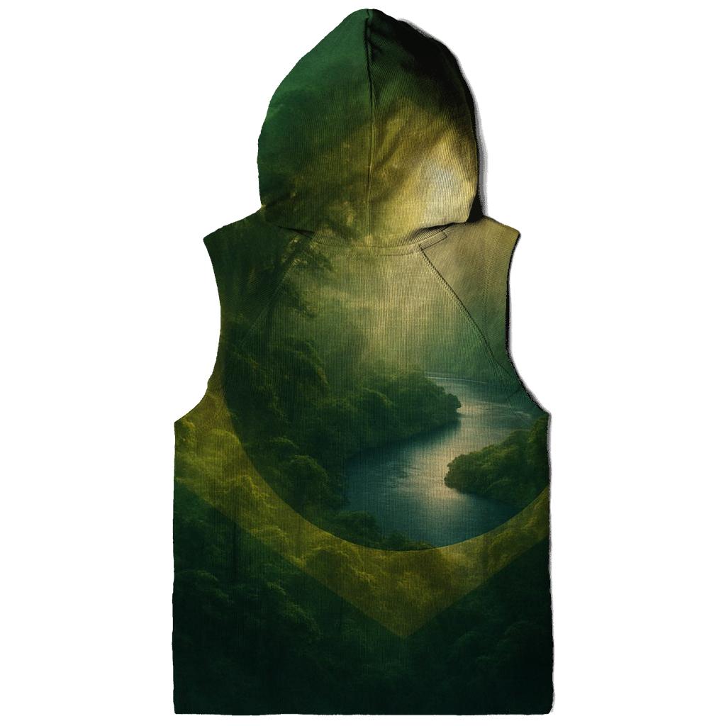 Landmark Double Exposure Flag Of Brazil printed hoodies