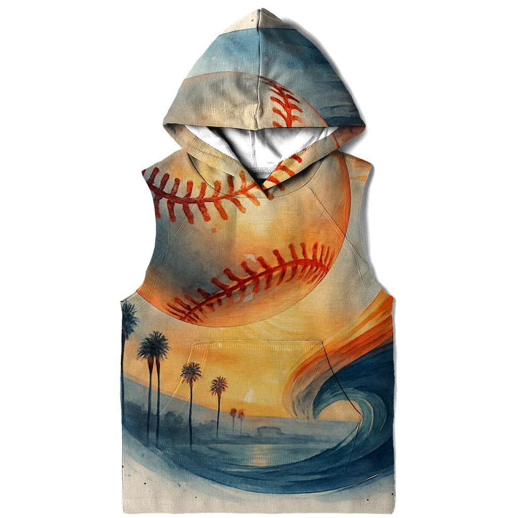 California Sunset Split Stitch Baseball Wave custom hoodies
