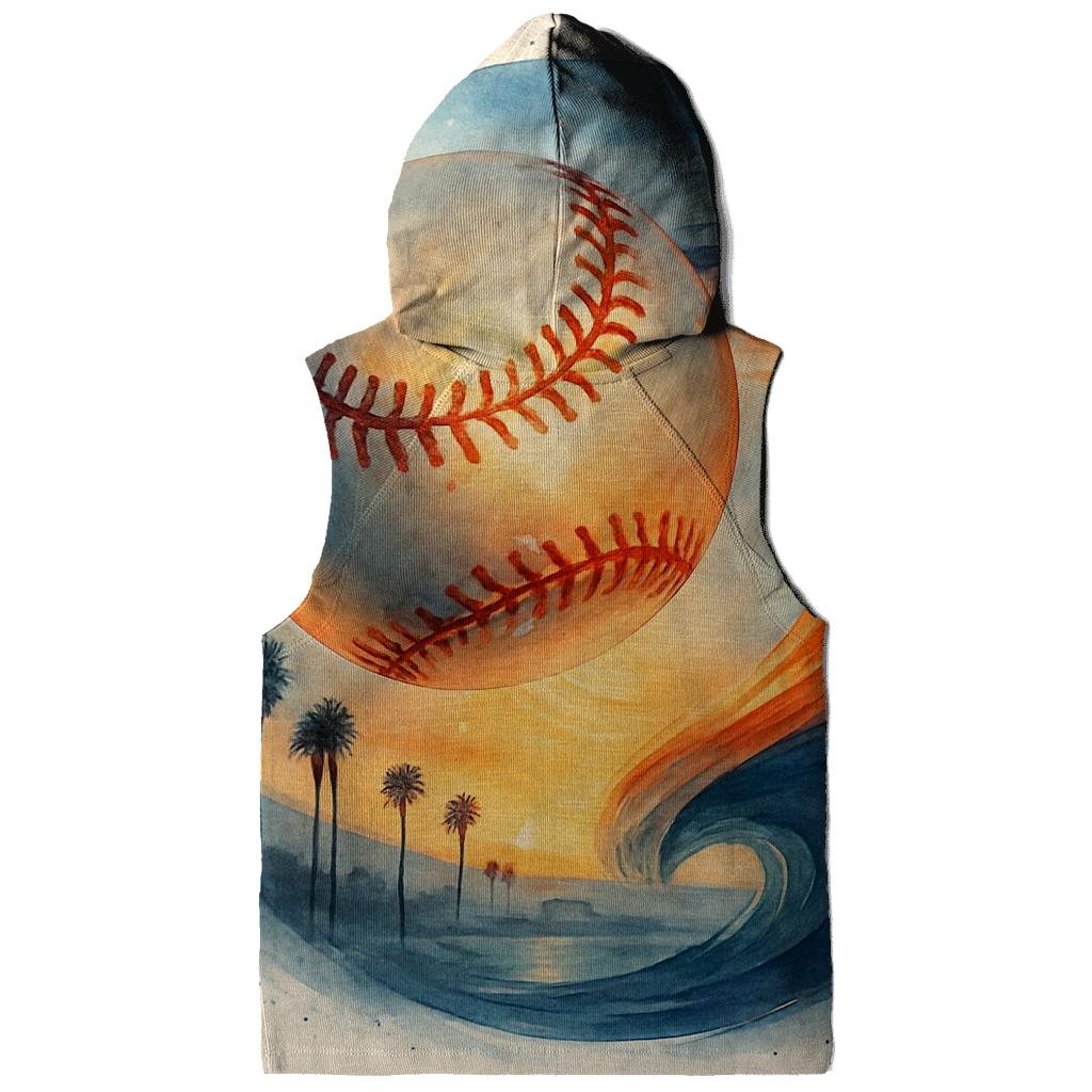 California Sunset Split Stitch Baseball Wave custom hoodies