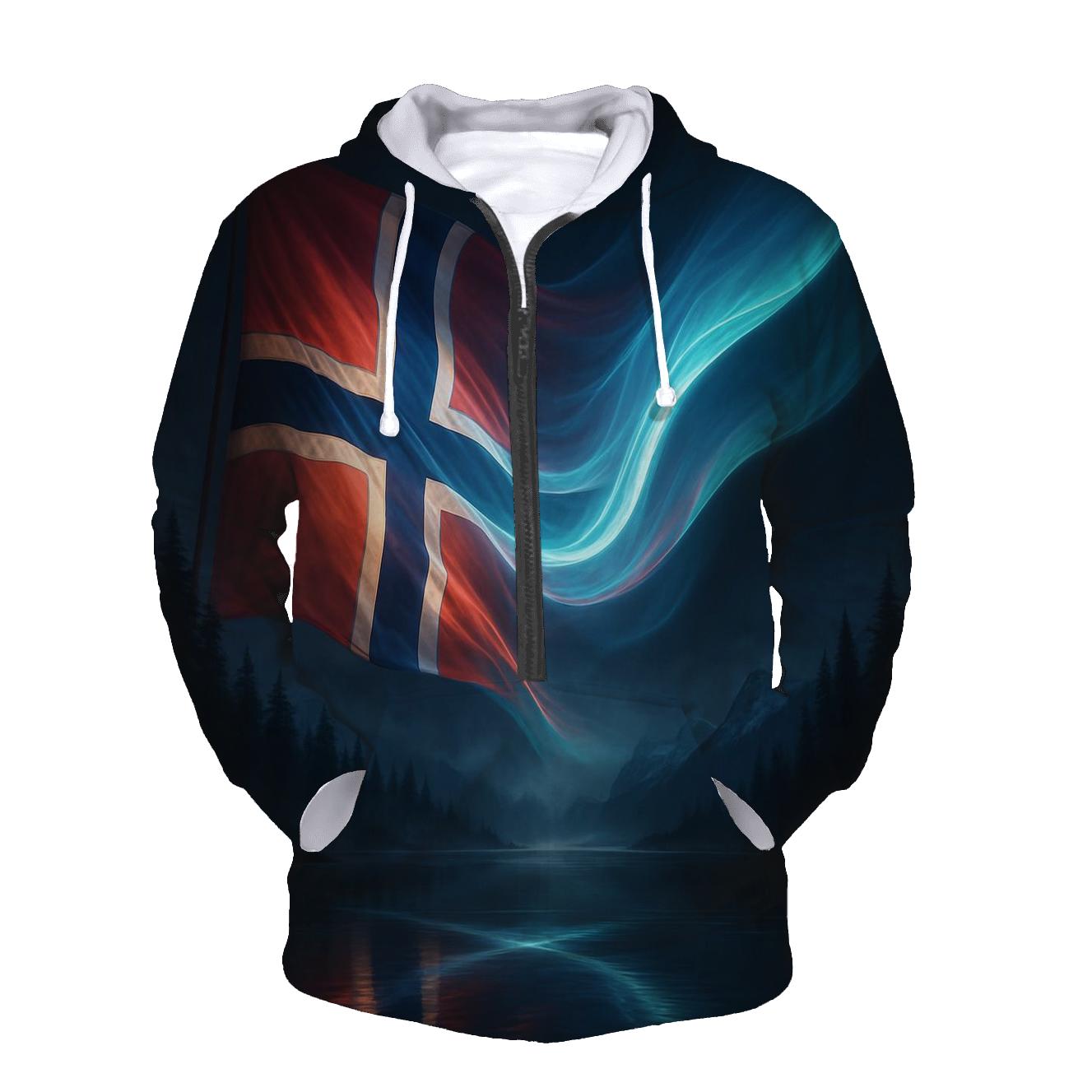 Aurora Fjord Flag Of Norway pullover hoodies