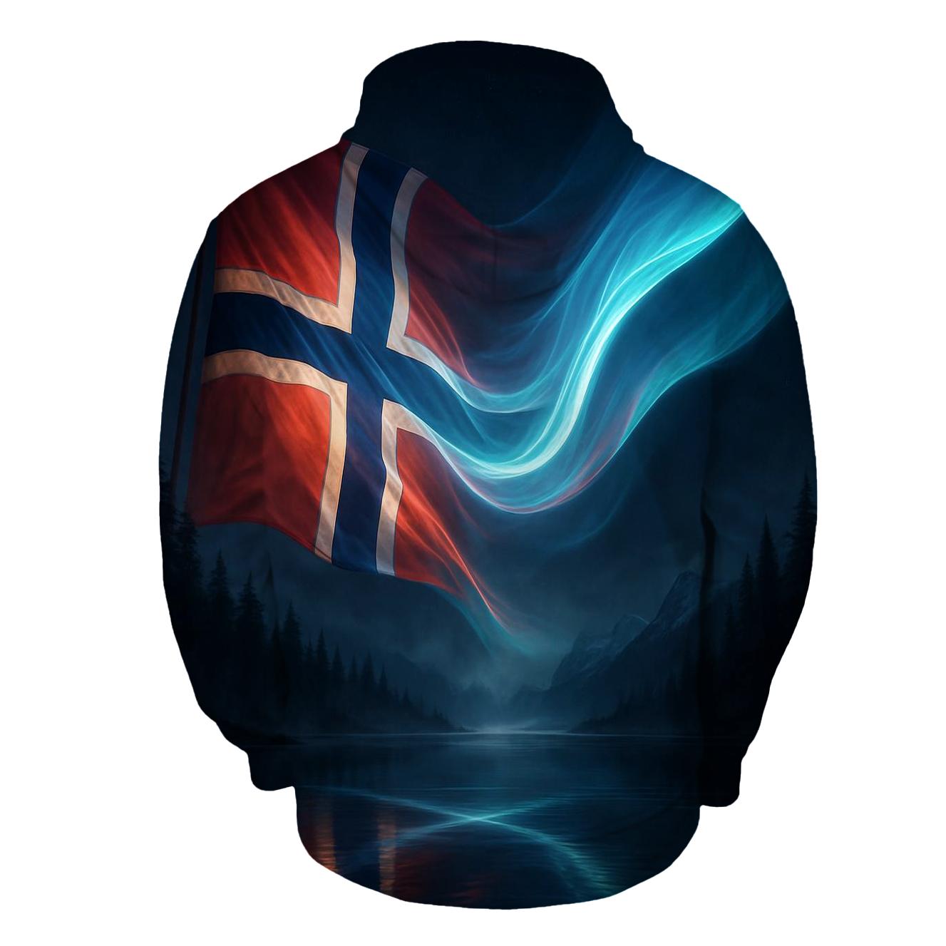 Aurora Fjord Flag Of Norway pullover hoodies