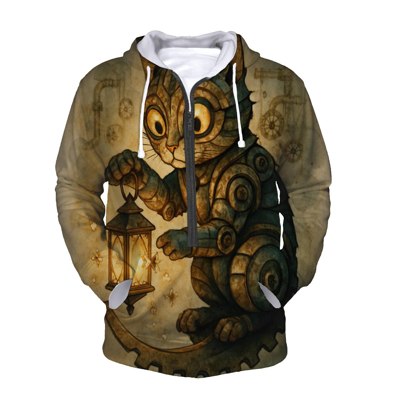 Clockwork Lantern Cat hoodies fashion
