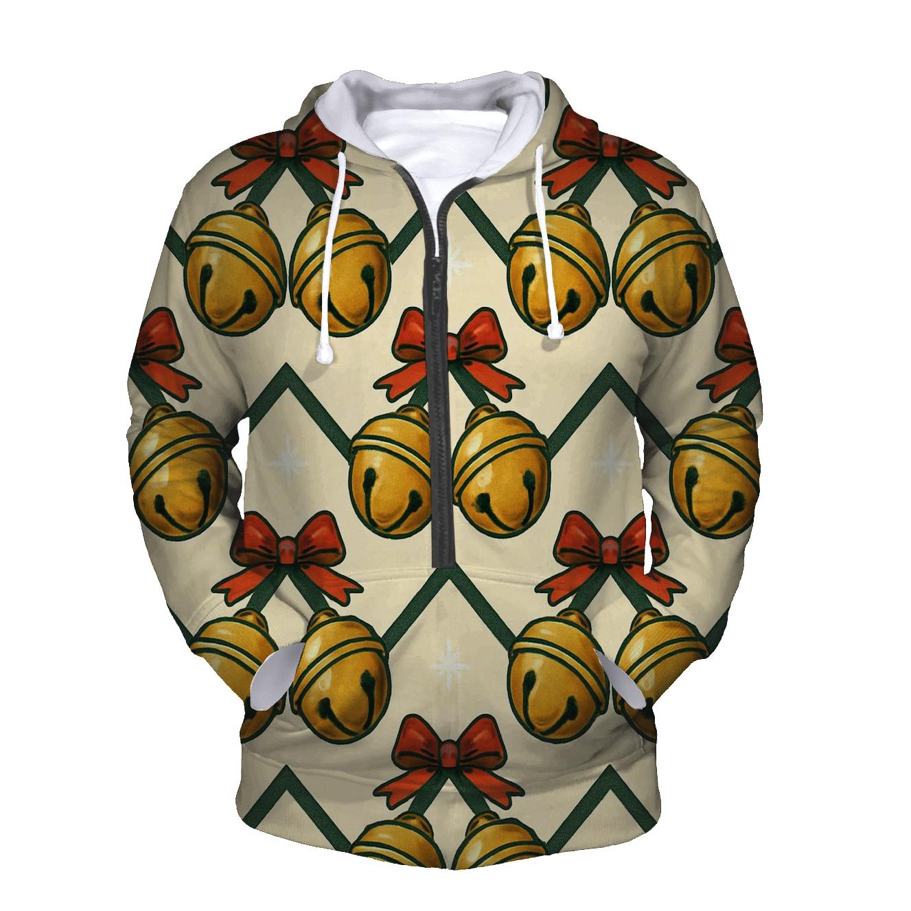 Golden Bell Chevron Parade On Warm Ivory Background hoodies fashion