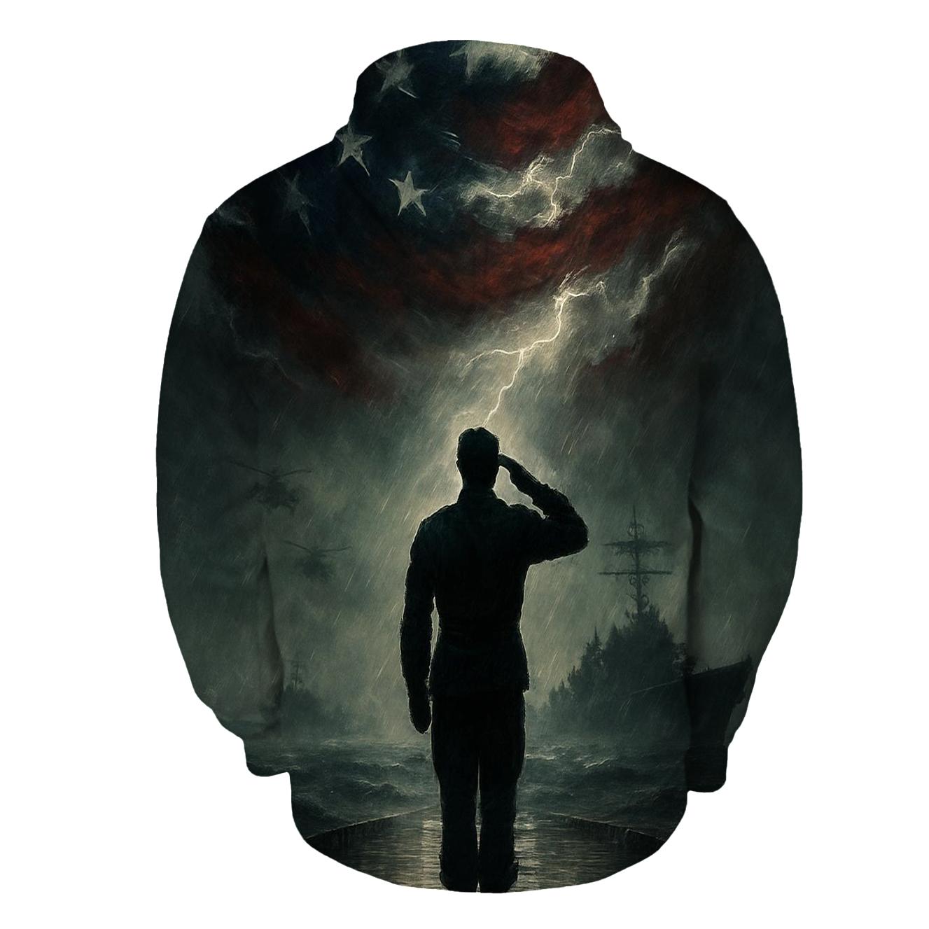 Harbor Vigil Under The Storm Flag premium hoodies