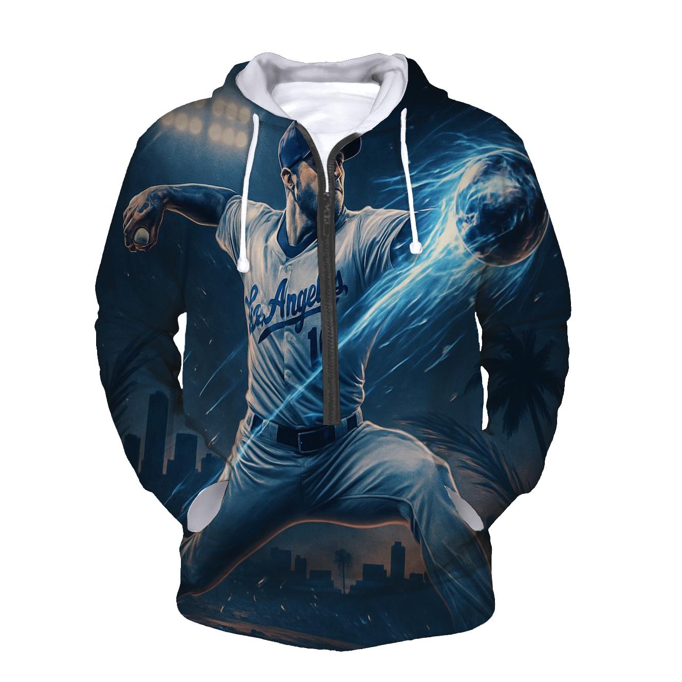 Chrome Comet Fastball Over Los Angeles premium hoodies