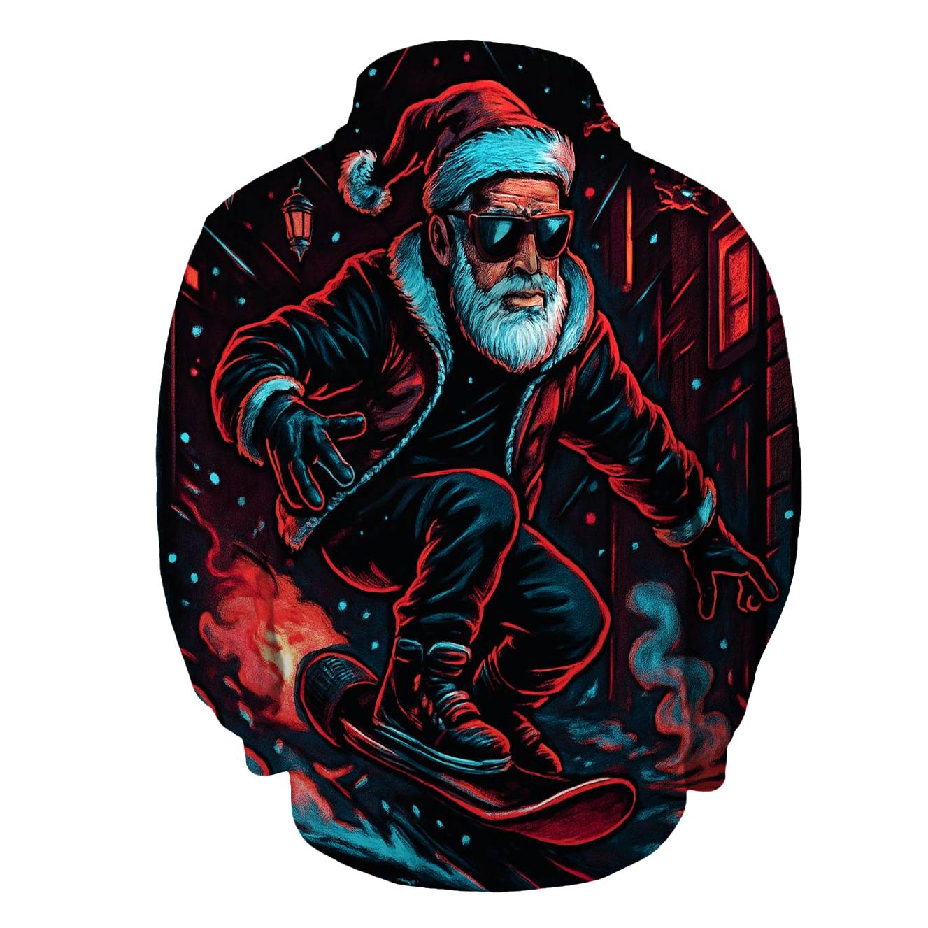 Neon Alley Santa Rider embroidered hoodies