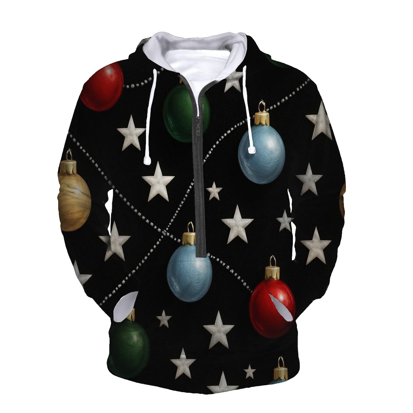 Star And Ornament Constellation Scatter On Black Background designer hoodies