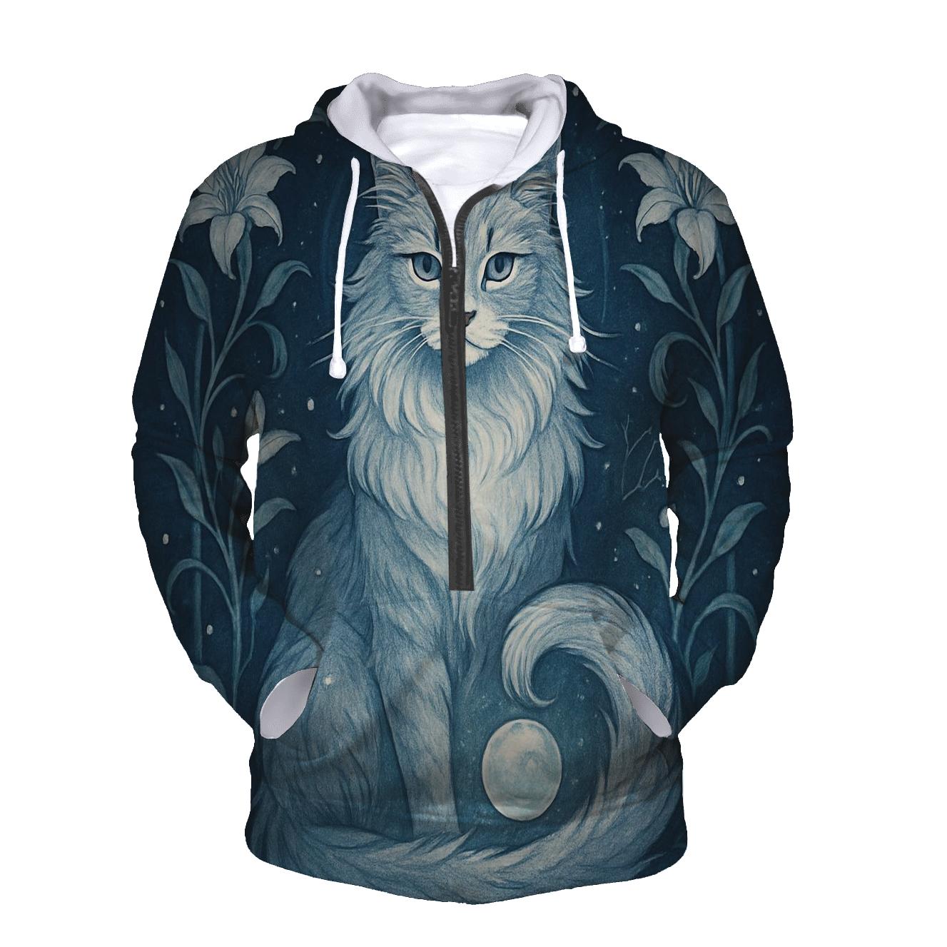 Moonlit Garden Guardian Cat custom hoodies