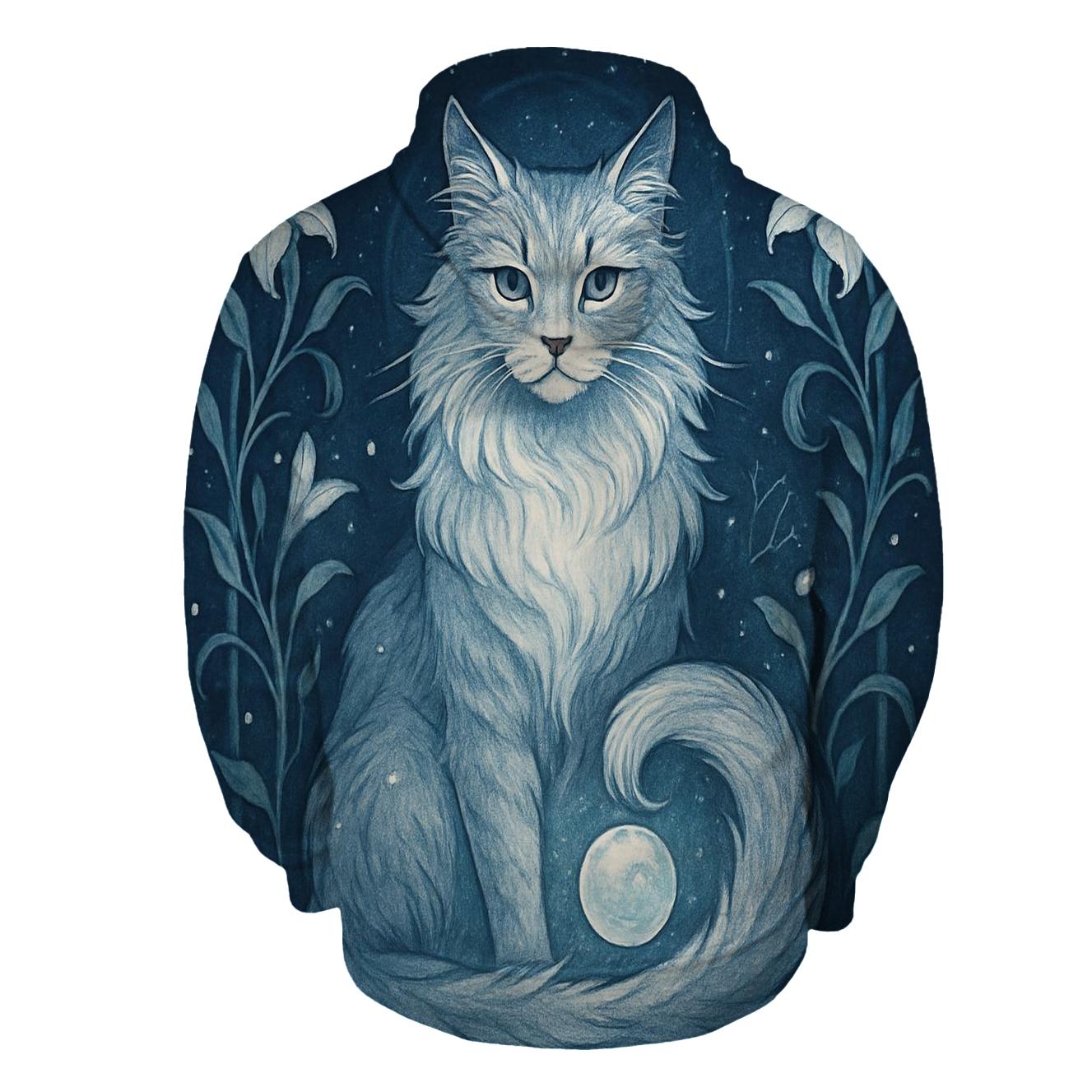 Moonlit Garden Guardian Cat custom hoodies