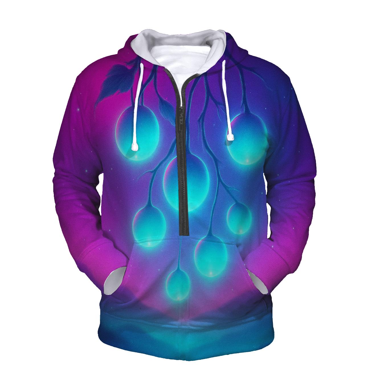 Neon Orchard Of Floating Orbs designer hoodies