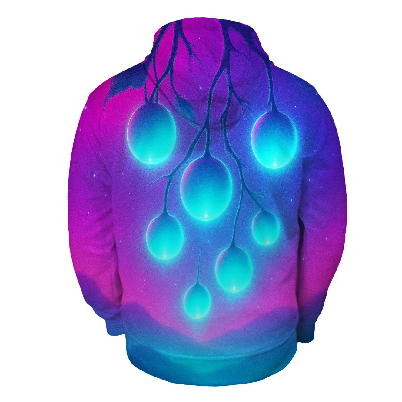 Neon Orchard Of Floating Orbs designer hoodies