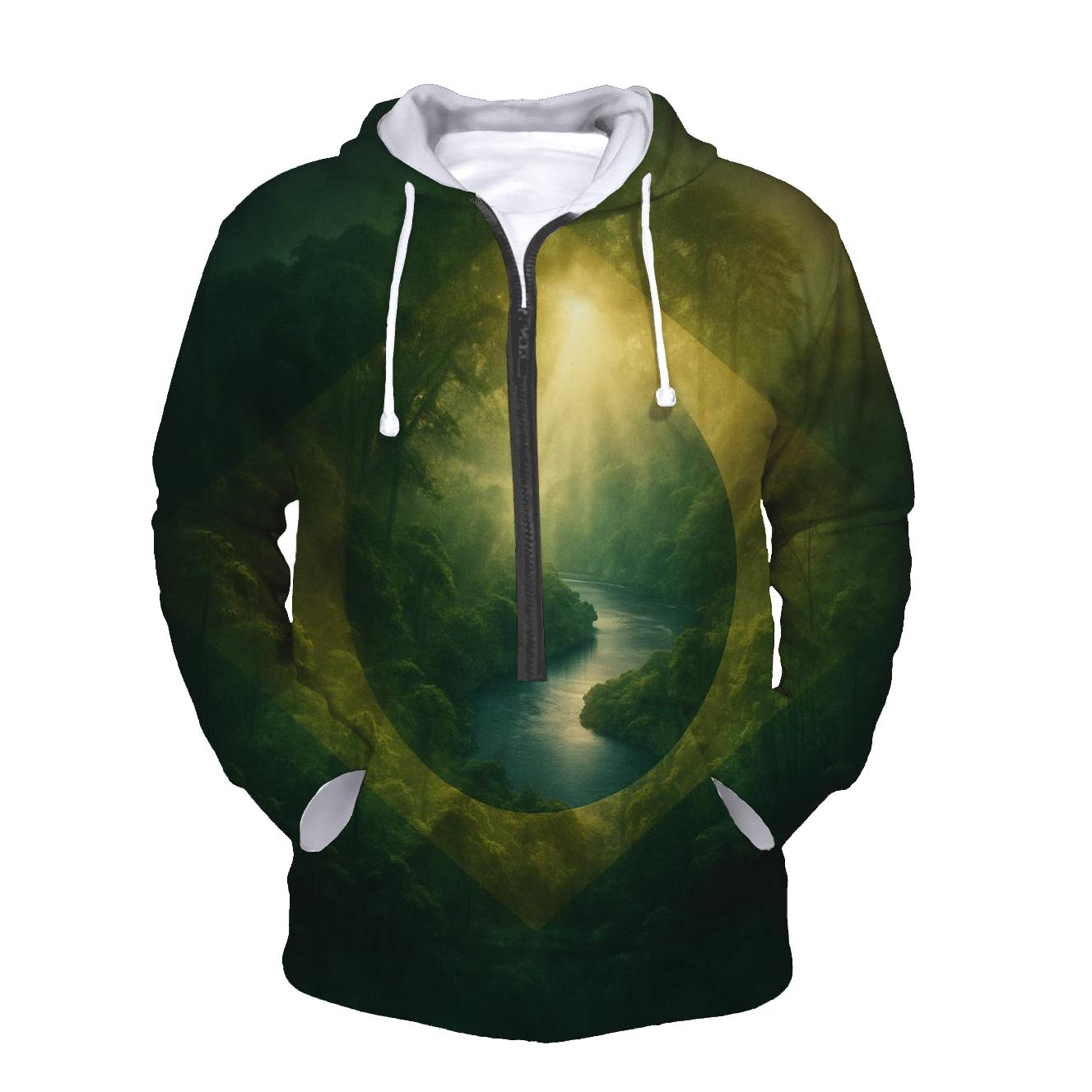 Landmark Double Exposure Flag Of Brazil heavyweight hoodies