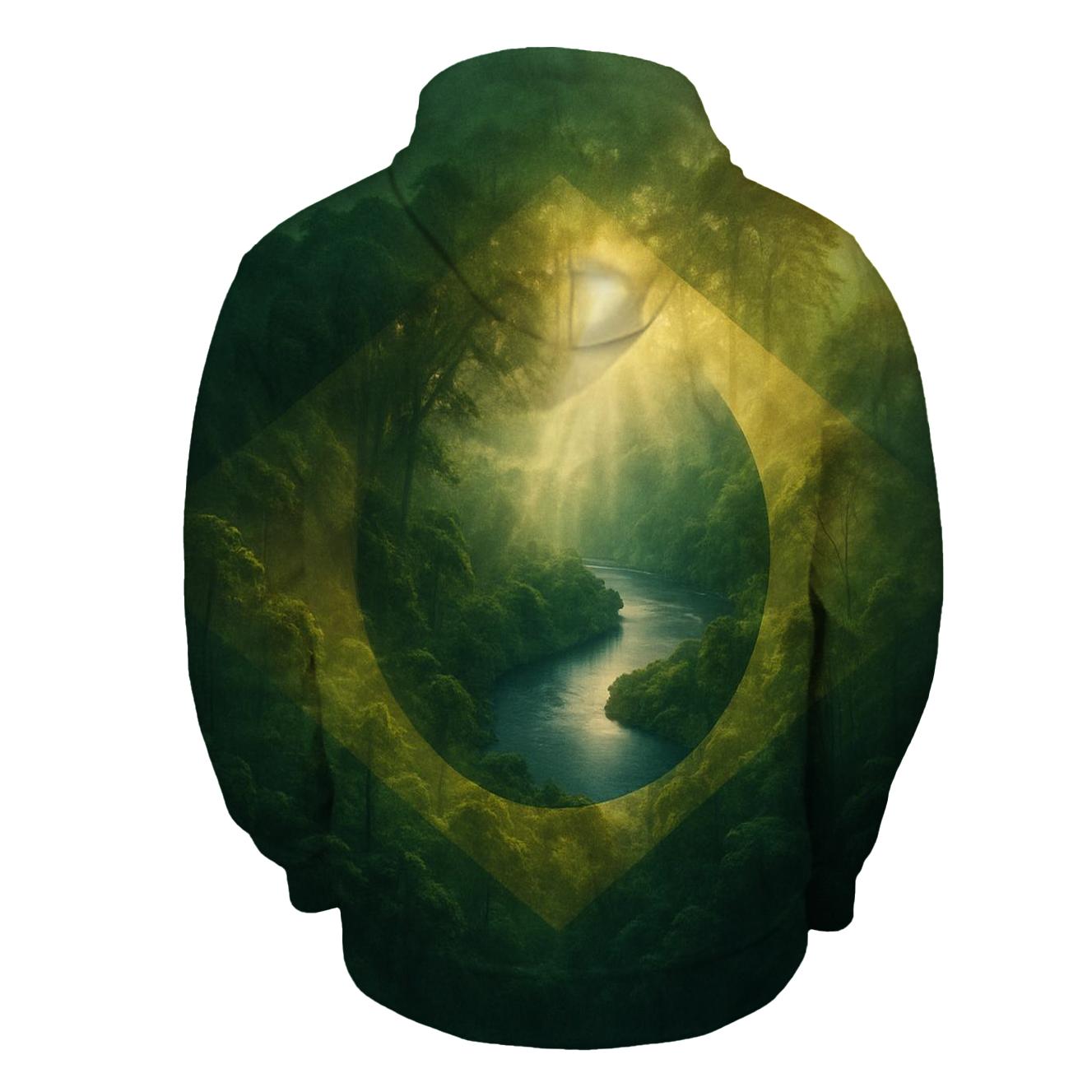 Landmark Double Exposure Flag Of Brazil heavyweight hoodies