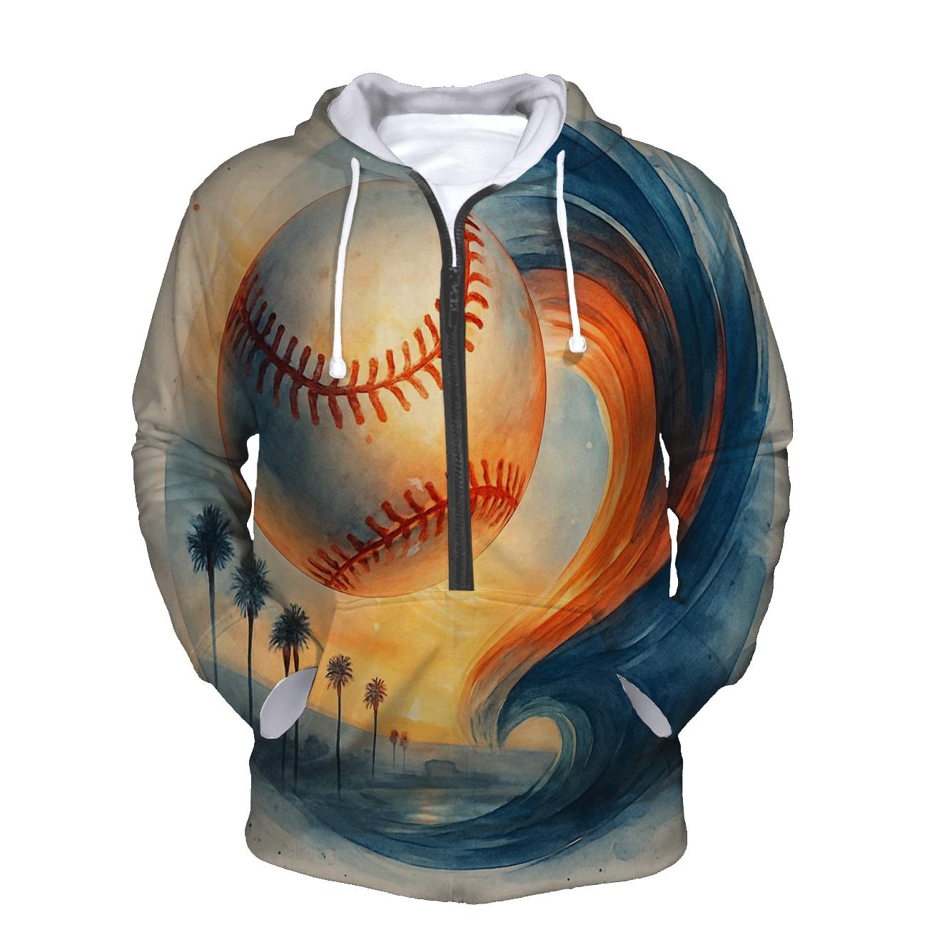 California Sunset Split Stitch Baseball Wave hoodie styles