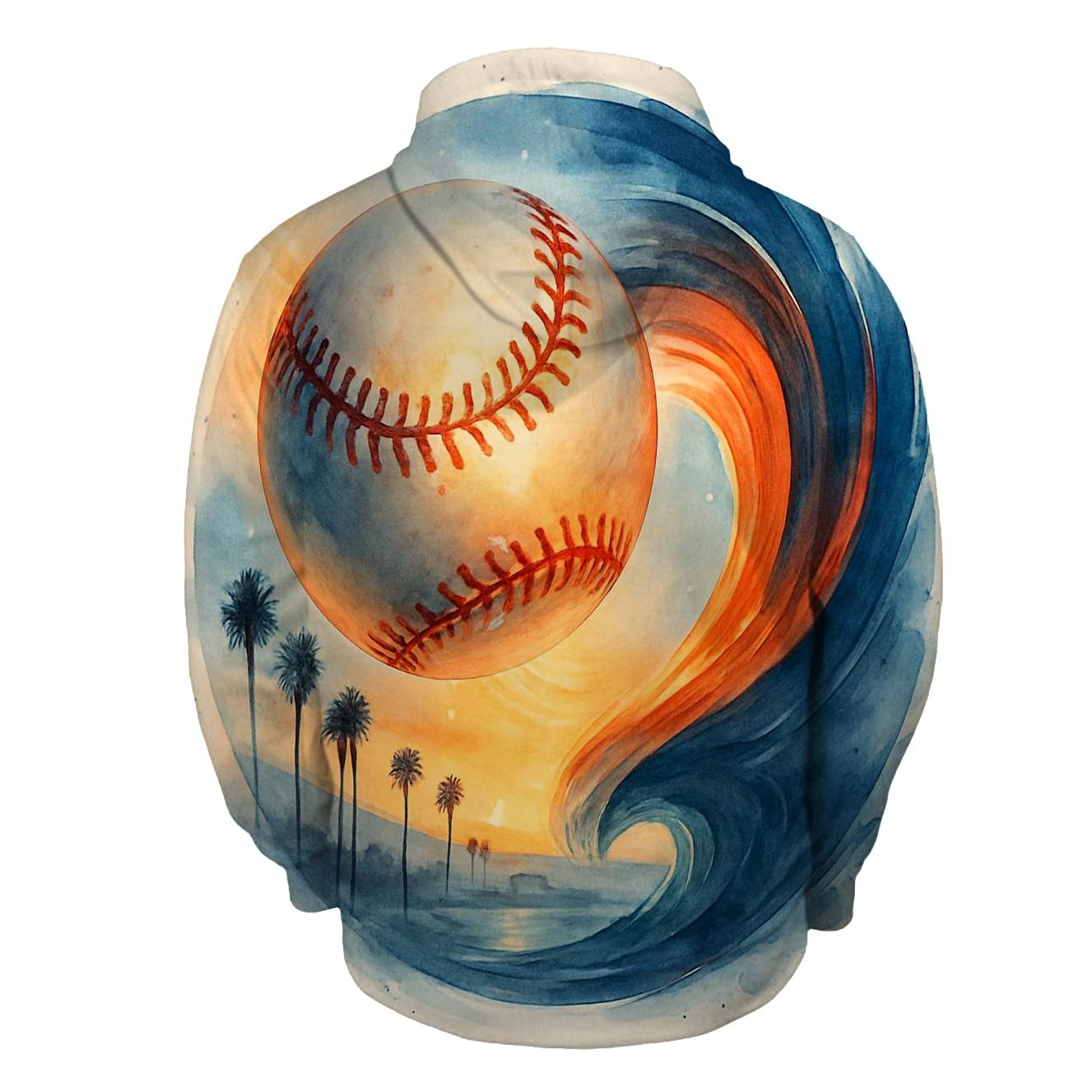 California Sunset Split Stitch Baseball Wave hoodie styles