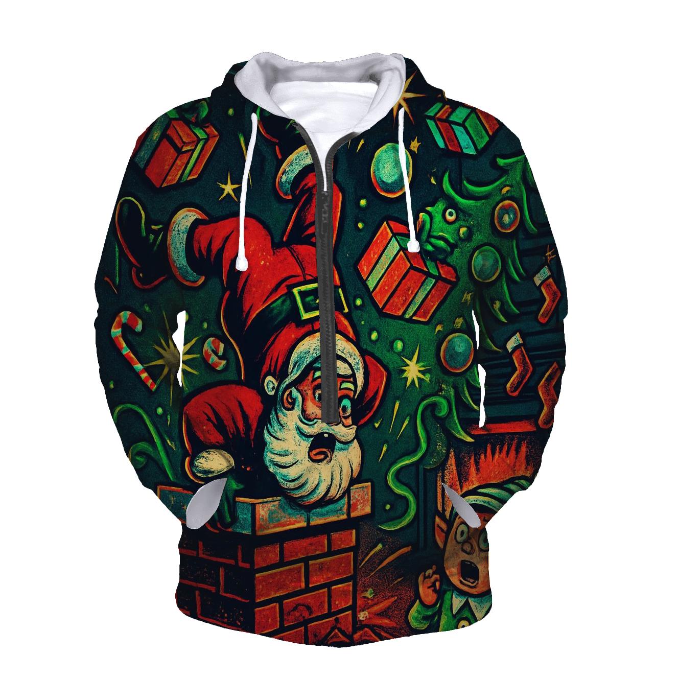 Santa Chimney Pinball Mishap hoodie designs