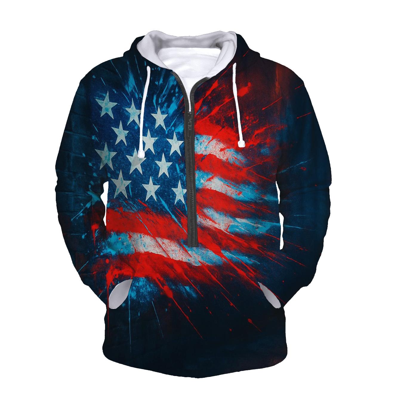 Neon Alley Patriot Burst lightweight hoodies