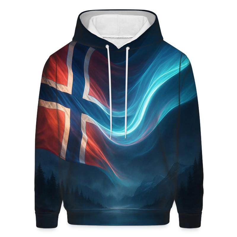 Aurora Fjord Flag Of Norway lightweight hoodies