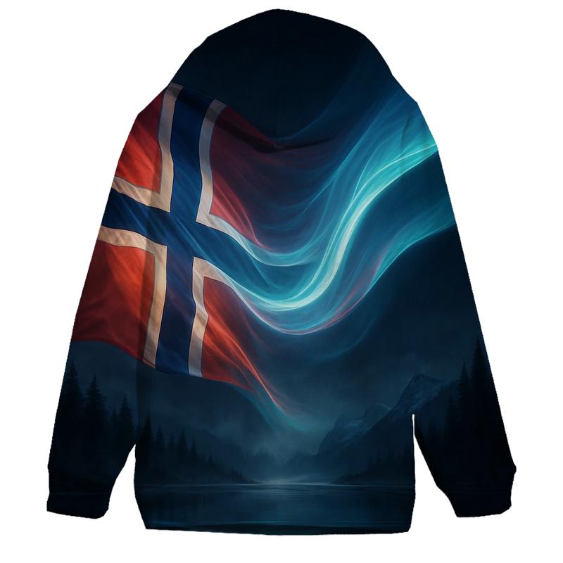 Aurora Fjord Flag Of Norway lightweight hoodies