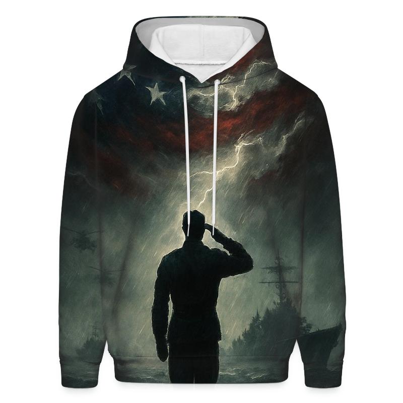 Harbor Vigil Under The Storm Flag printed hoodies
